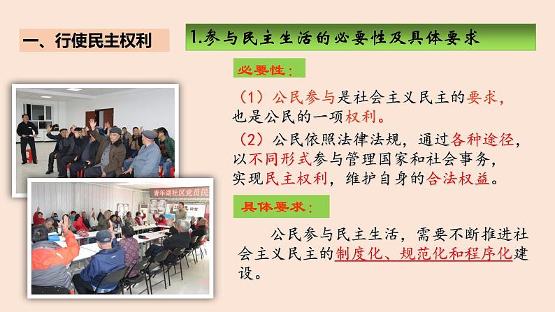 人教部编版九年级上册(道德与法治) 第二单元3.2参与民主生活课件PPT04