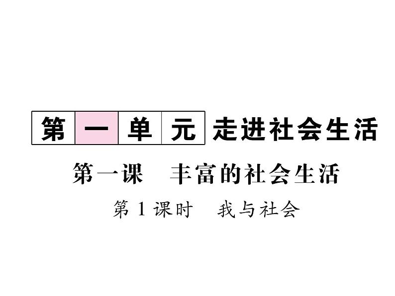 部编版八年级道德与法治上册同步作业课件:第1课 丰富的社会责任 第1课时 (共16张PPT)01