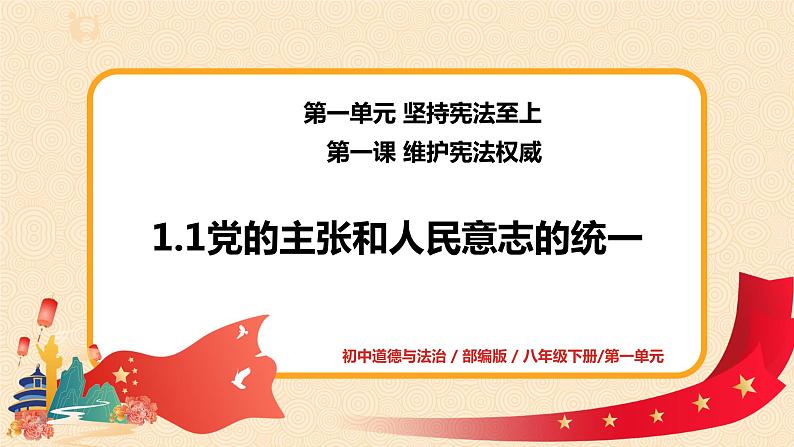 1.1《党的主张和人民意志的统一》课件第1页