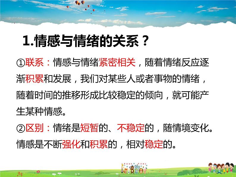 人教版道德与法治七年级下册 5.1我们的情感世界【课件】第7页
