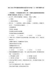 2021-2022学年湖南省邵阳市武冈市七年级（上）期中道德与法治试卷   解析版