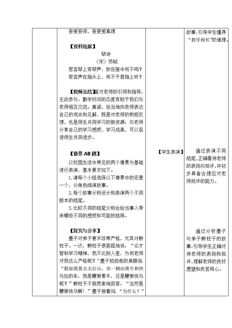 人教部编版道德与法治七年级上册:师生交往教学设计第2页