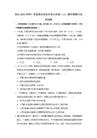 2021-2022学年广东省茂名市化州市九年级(上)期中道德与法治试卷 解析版