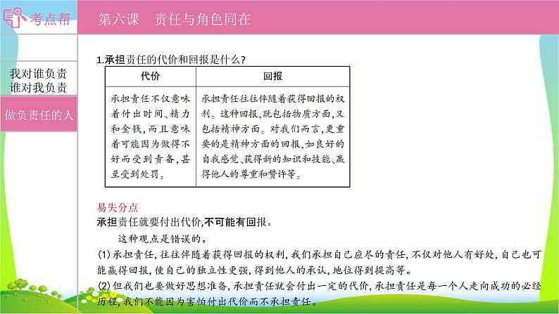 部编版中考道德与法治复习八上第3单元责任与角色同在优质课件PPT第5页