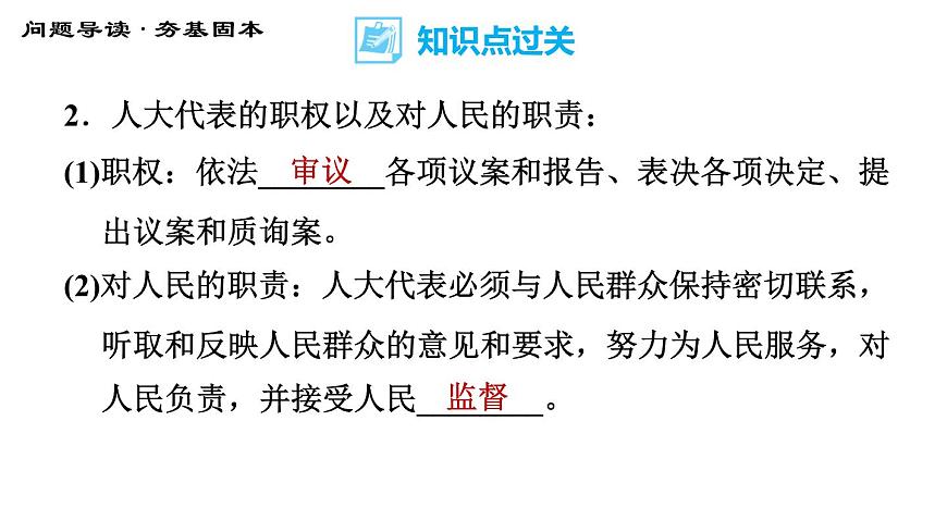 人教版八年級下冊道德與法治 第3單元 第5課 基本經濟制度 第2課時 根本政治制度 習題課件第6頁