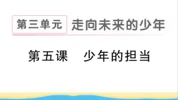 九年级道德与法治下册第三单元走向未来的少年第五课少年的担当作业课件新人教版