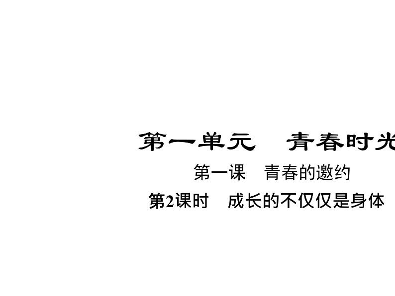 部编版道德与法治七年级下册 第一课 青春的邀约 第2课时 成长的不仅仅是身体课件PPT第1页