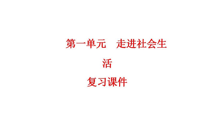 部編版道德與法治八年級上冊第一單元 走進(jìn)社會生活 復(fù)習(xí)課件第1頁