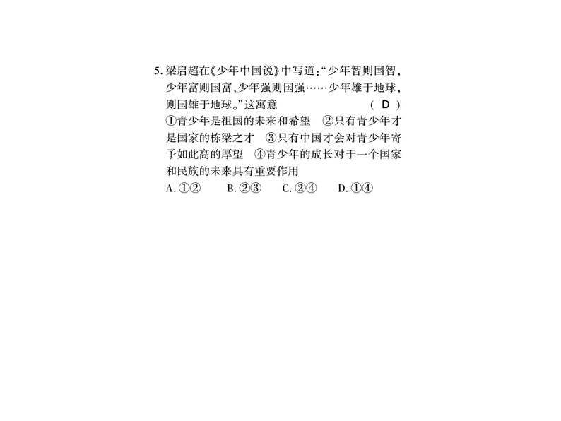 人教版八年级道德与法治上册习题课件:第十课第二框 天下兴亡 匹夫有责第4页