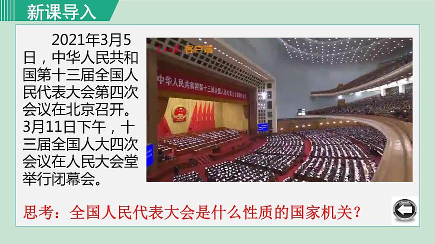 人教版八年級(jí)道法下冊(cè) 6.1國(guó)家權(quán)力機(jī)關(guān) 課件第1頁(yè)