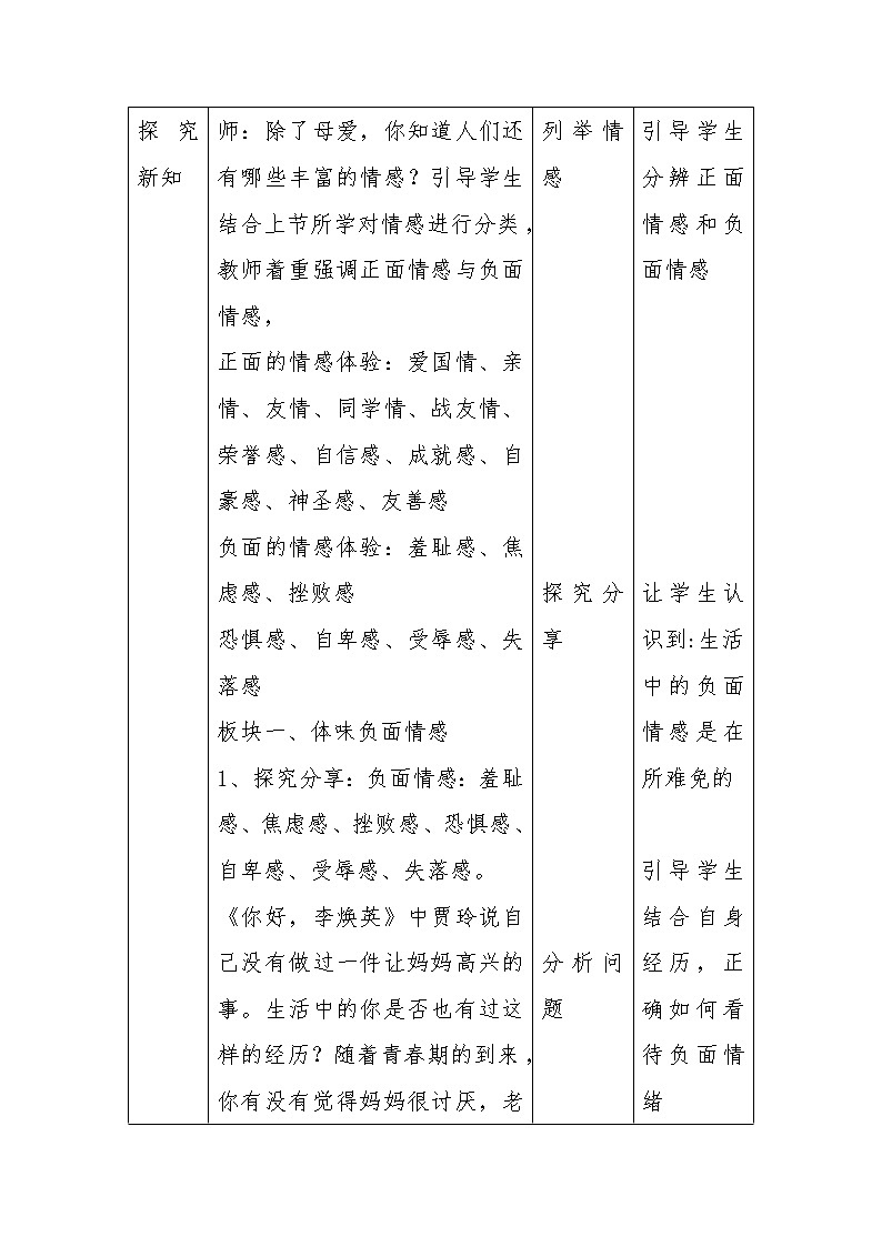 2021-2022學(xué)年統(tǒng)編版道德與法治 七年級(jí)下冊(cè) 5.2 在品味情感中成長  教案第3頁