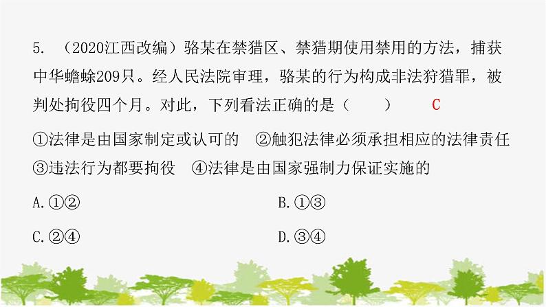 2021-2022学年统编版道德与法治七年级下册 9.2 法律保障生活 练习课件(18张)第6页
