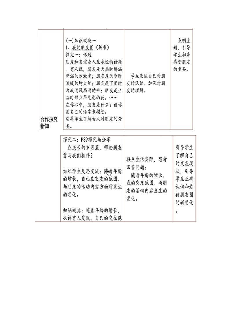 部编版道德与法治七年级上册 4 .1 和朋友在一起(3) （教案）03