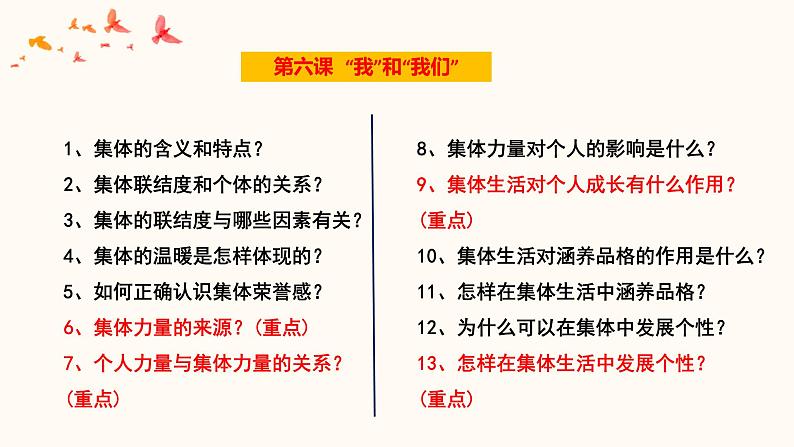 2022年中考道德与法治第一轮夯实基础靶向复习 专题07 在集体中成长(课件)第4页