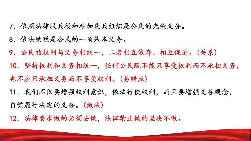2022年中考道德與法治第一輪夯實(shí)基礎(chǔ)靶向復(fù)習(xí) 專題14 理解權(quán)利義務(wù)(課件)第8頁(yè)