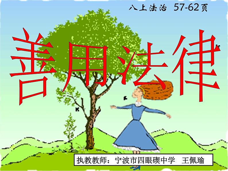 初中道德与法治人教版(部编)八年级上册善用法律部优课件01