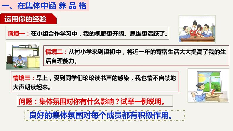 2021-2022学年统编版道德与法治 七年级下册 6.2集体生活成就我 课件第4页