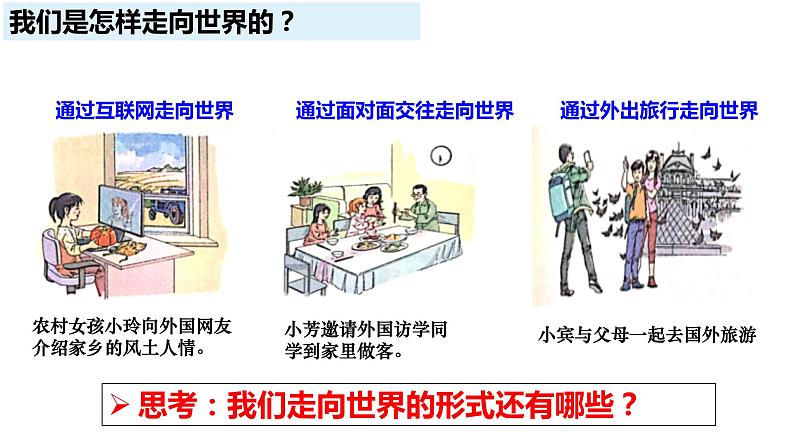 2020-2021学年人教版道德与法治九年级下册5.1走向世界大舞台课件第4页