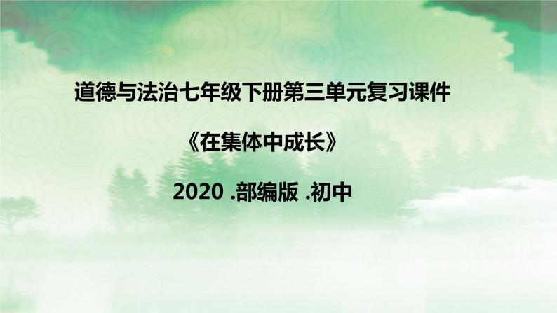 部编版初中道德与法治七年级下册第三单元《在集体中成长》复习课件01