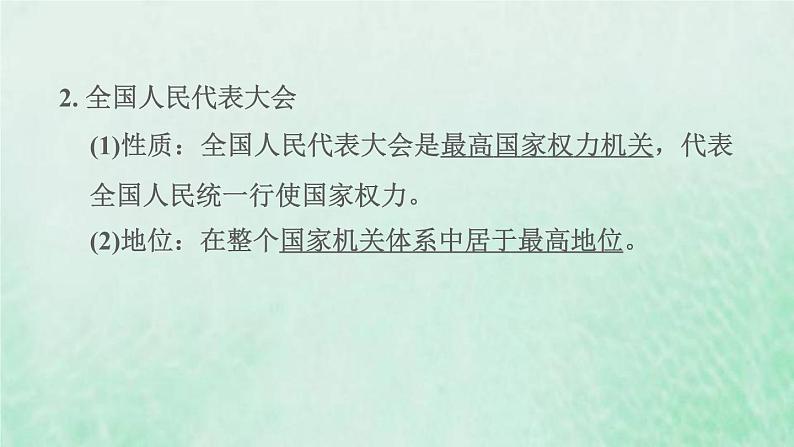 福建专用新人教版八年级道德与法治下册第三单元人民当家作主第六课我国国家机构第1框国家权力机关课件第3页