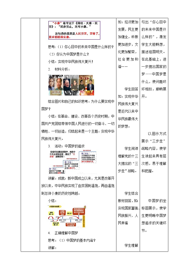 8.1 我们的梦想 教案-2022-2023学年部编版道德与法治九年级上册第2页