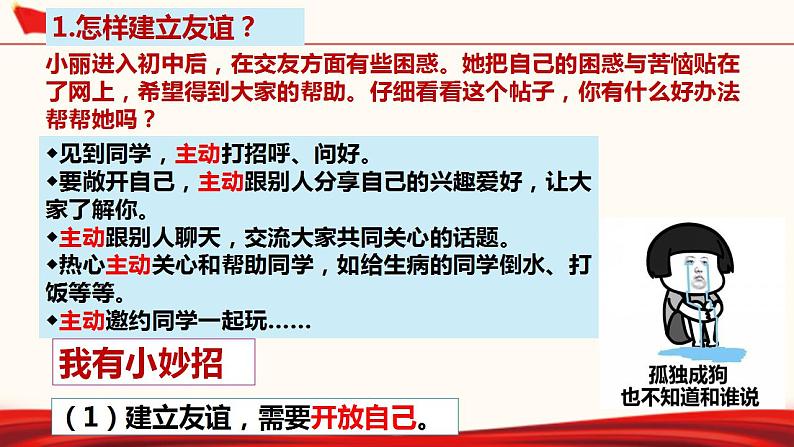 部编版七年级道德与法治上册--5.1让友谊之树常青(课件)07