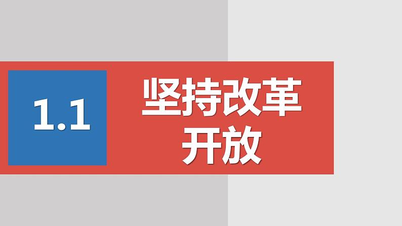 2022年秋人教部编版九年级道德与法治上册 1.1 坚持改革开放教案 +课件+同步练习01