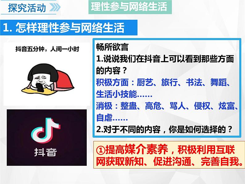 (部编版)道德与法治八年级上册 2.2《合理利用网络》课件第8页