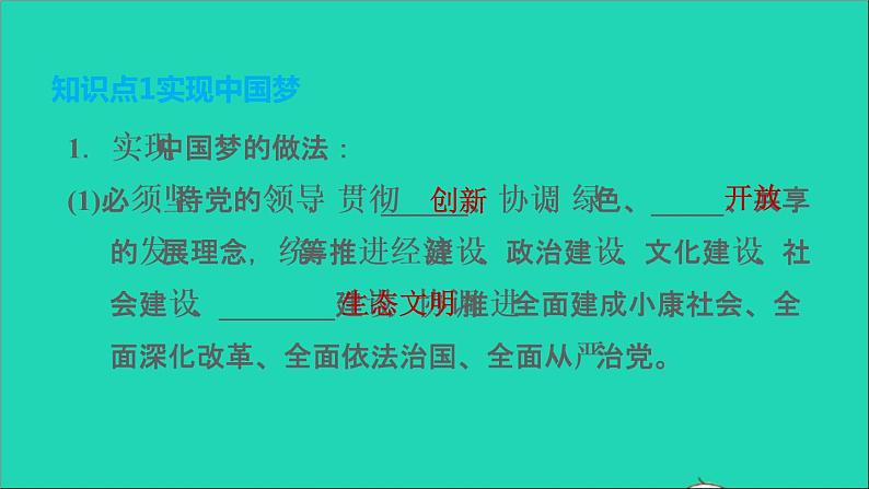 政治人教版九年级上册同步教学课件第4单元和谐与梦想第8课中国人中国梦第2框共圆中国梦第4页