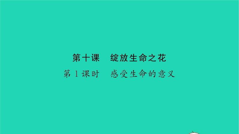 政治人教版七年级上册同步教学课件第4单元生命的思考第十课绽放生命之花第1框感受生命的意义习题01