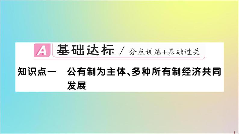政治人教版八年级下册同步教学课件第3单元人民当家作主第5课我国基本制度第1课时基本经济制度作业02
