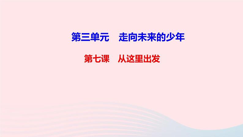 政治人教版九年级下册同步教学课件第3单元走向未来的少年第7课从这里出发作业01