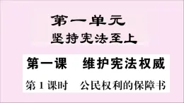 政治人教版八年级下册同步教学课件第1单元坚持宪法至上第1课维护宪法权威第1课时公民权利的保障书作业