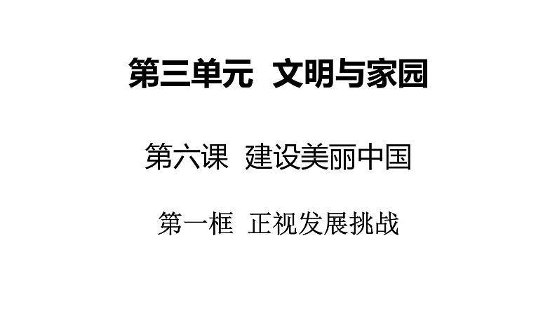 部编版九年级道德与法治上册(精品课件)6.1正视发展挑战第1页