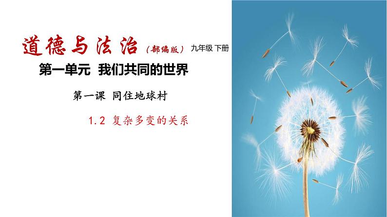 部编版九年级道德与法治下册--1.2 复杂多变的关系(课件)第1页