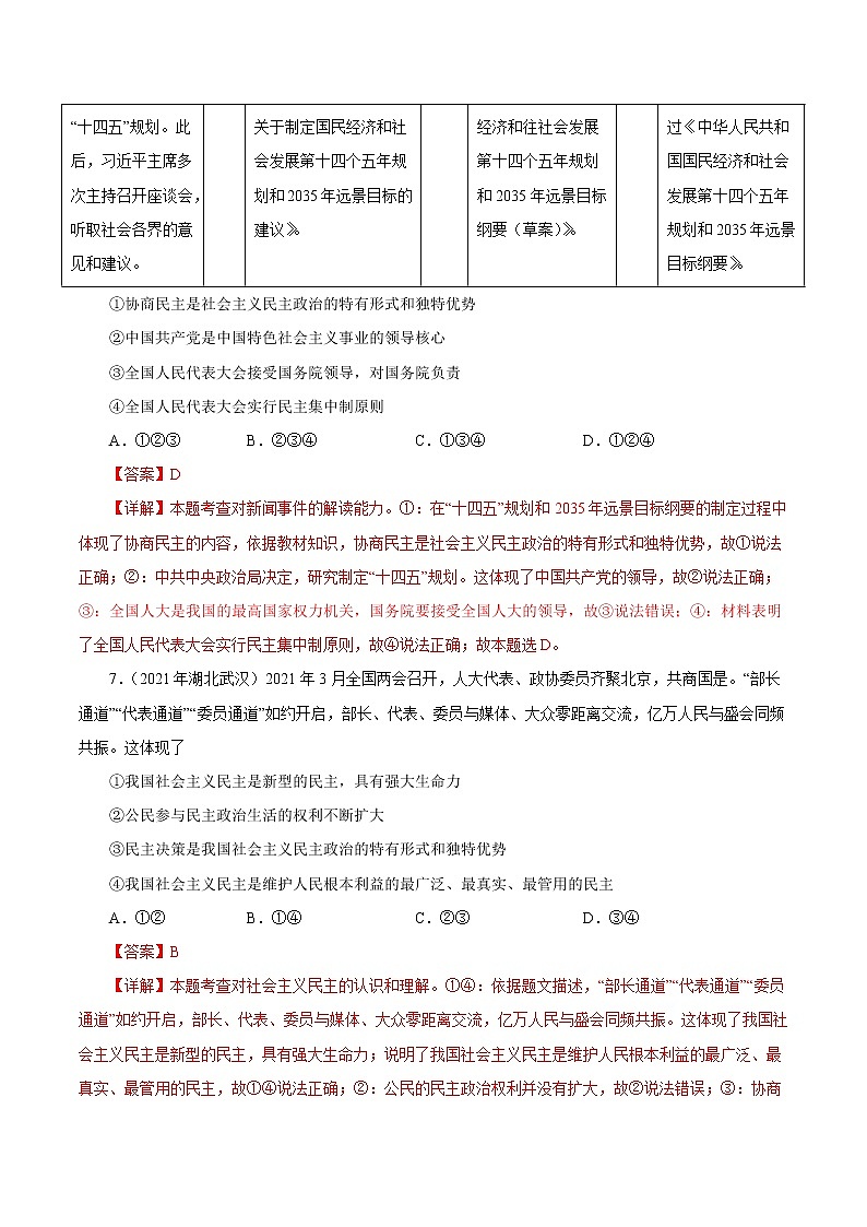 专题19 民主与法治 课件+考点清单+对点练习03