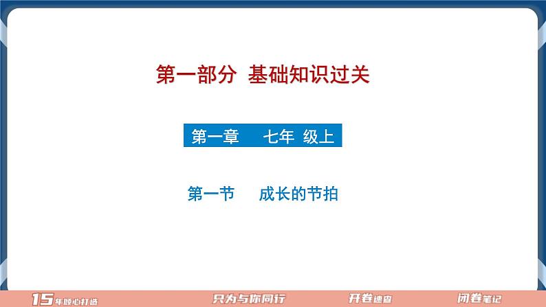 7.1 2022年初中道德与法治 中考一轮复习第1课时七上一成长的节拍第1页