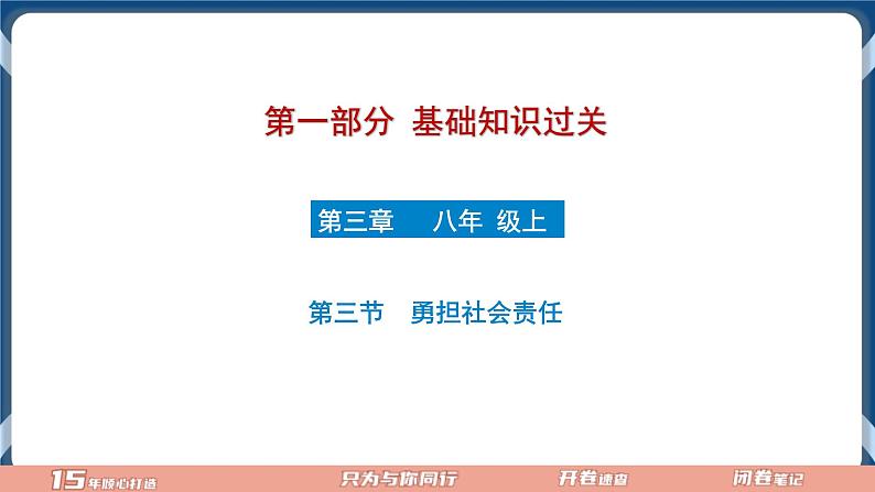 8.3 2022年初中道德与法治 中考一轮复习第11课时八上三勇担社会责任第1页