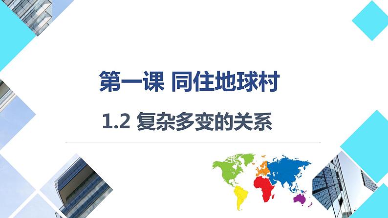 部编版道德与法治初中九年级下册同步课件 1.2 复杂多变的关系(课件)第1页