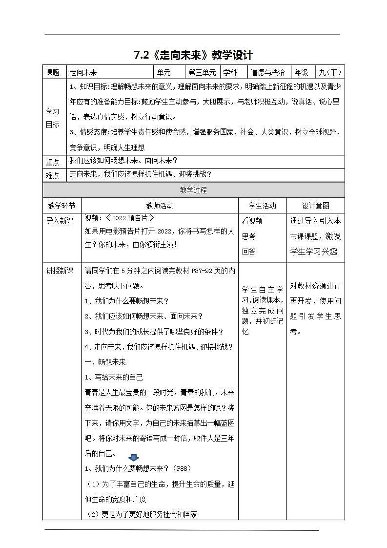7.2《走向未来》课件+素材(送教案练习)01