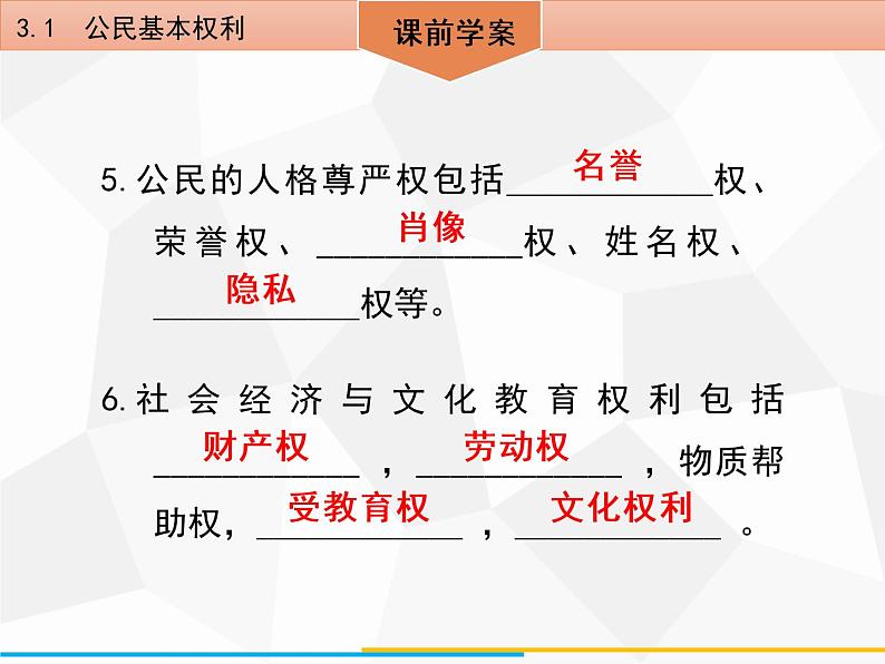 道德与法制八年级下册第三课公民权利3.1公民基本权利课件第6页