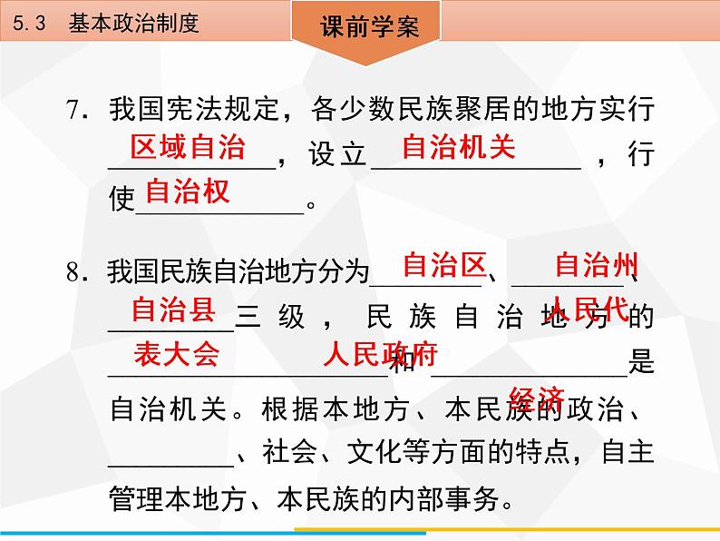 道德与法制八年级下册第五课 5.3 基本政治制度课件第8页