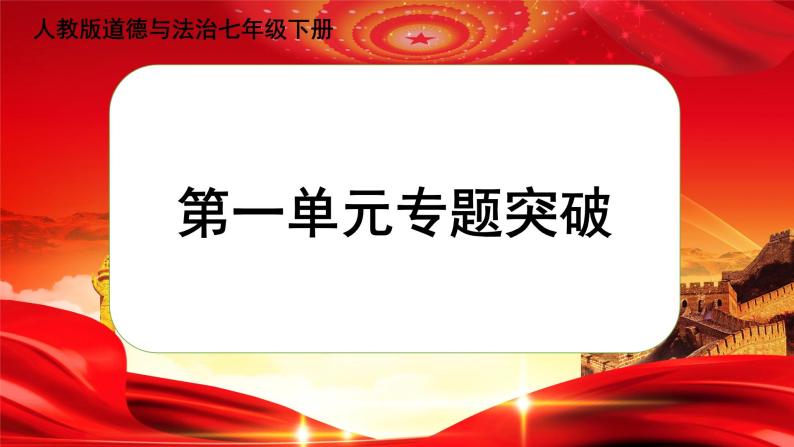 人教版道德与法治七下 第一单元（专题课件+单元检测+单元思维导图）01