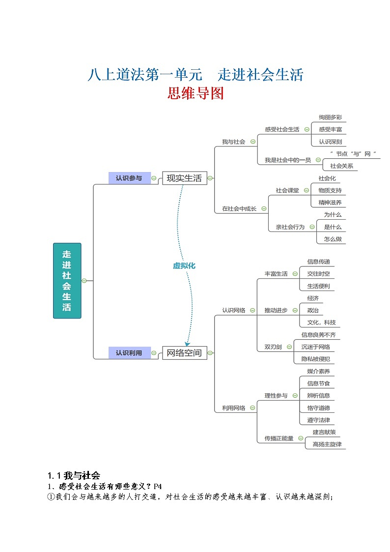 八年级上册-最新中考道德与法治必背知识手册第3页