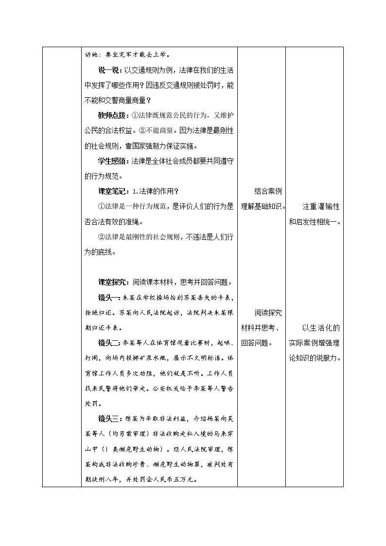 5.1 法不可违(教学设计)-2022-2023学年八年级道德与法治上册同步备课系列(部编版)第2页