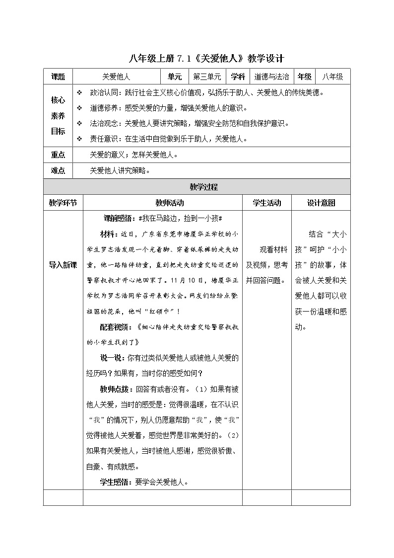 7.1关爱他人（教学课件）八年级道德与法治上册同步备课系列（部编版）01