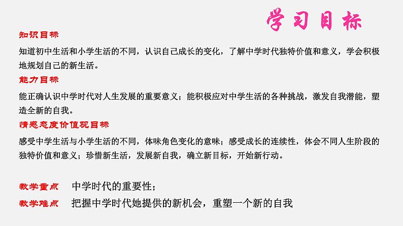 精编七年级道德与法治上册同步备课系列(部编版)1.1中学序曲 (精编课件+教案+学案+分层练习)04