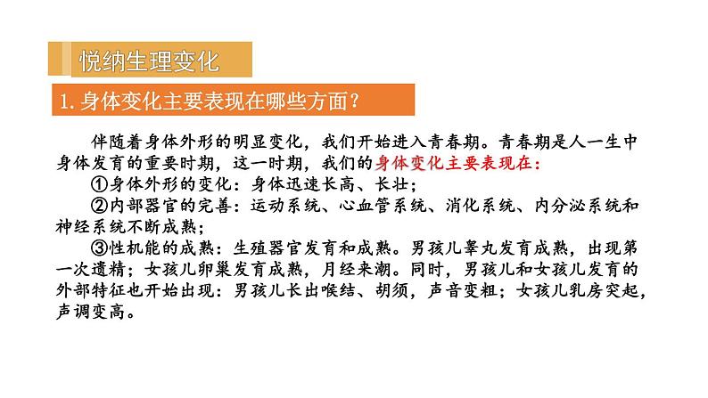 部编版七年级道德与法治下册--1.1.1 悄悄变化的我(课件)第7页