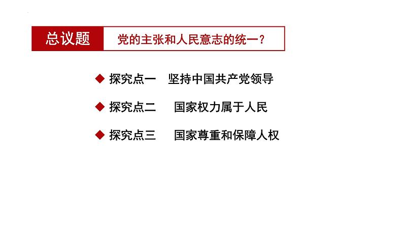 2022-2023学年部编版道德与法治八年级下册1.1 党的主张和人民意志的统一 课件第3页
