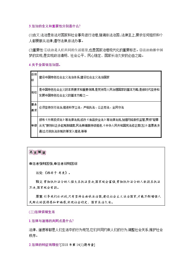 初中政治中考复习 第四单元 走进法治天地第3页